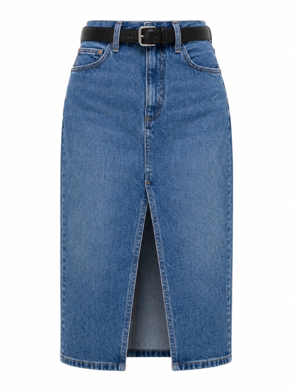 Aritzia Denim Forum High-Rise Midi Denim Skirt